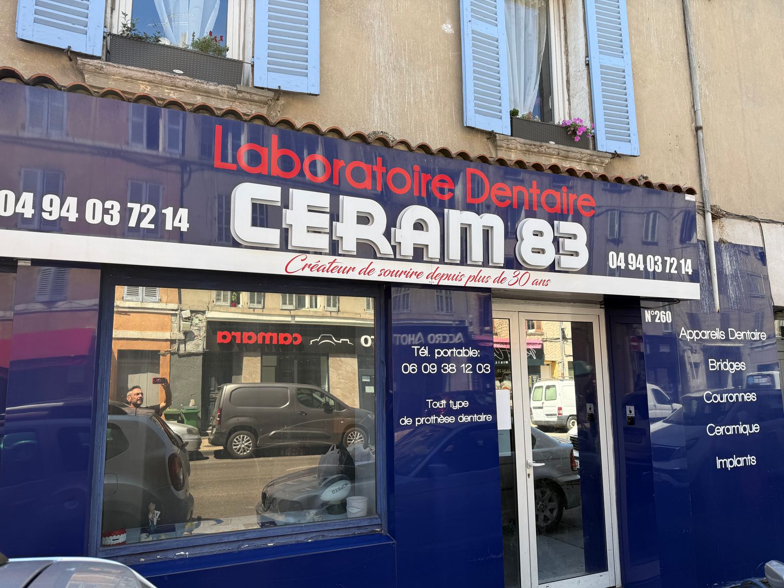 La façade du laboratoire Céram 83, 260 boulevard Maréchal Joffre à Toulon